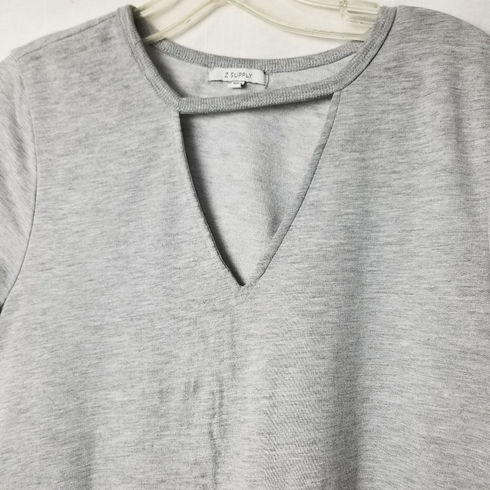 Z Supply Gray Cutout Baby French Terry Short Sleeves T-shirt Dress Size Small - Picture 7 of 13
